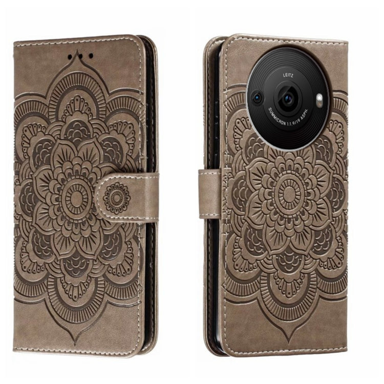 Sun Mandala Embossing Pattern Phone Leather Case, For Sharp Aquos R8 Pro, For Sharp Aquos Wish, For Sharp Aquos Sense3, For Sharp Aquos R5G, For Sharp Aquos R3, For Sharp Aquos R2