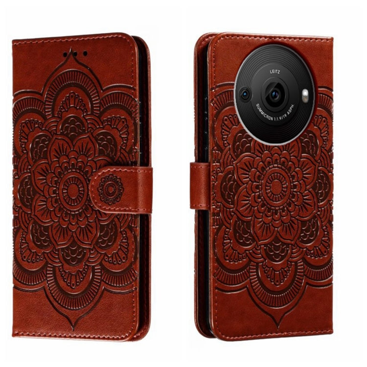 Sun Mandala Embossing Pattern Phone Leather Case, For Sharp Aquos R8 Pro, For Sharp Aquos Wish, For Sharp Aquos Sense3, For Sharp Aquos R5G, For Sharp Aquos R3, For Sharp Aquos R2