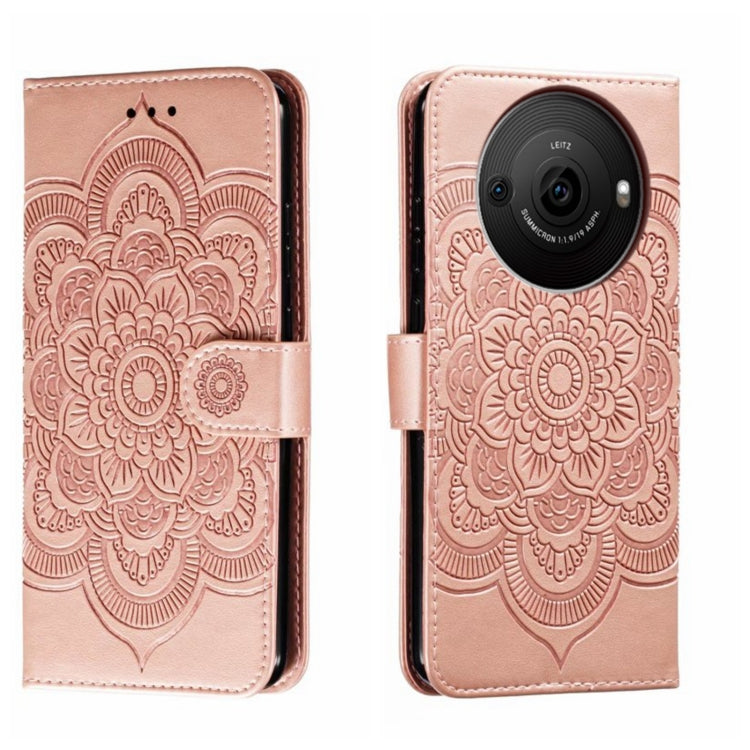 Sun Mandala Embossing Pattern Phone Leather Case, For Sharp Aquos R8 Pro, For Sharp Aquos Wish, For Sharp Aquos Sense3, For Sharp Aquos R5G, For Sharp Aquos R3, For Sharp Aquos R2
