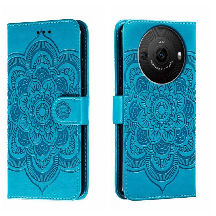Sun Mandala Embossing Pattern Phone Leather Case, For Sharp Aquos R8 Pro, For Sharp Aquos Wish, For Sharp Aquos Sense3, For Sharp Aquos R5G, For Sharp Aquos R3, For Sharp Aquos R2
