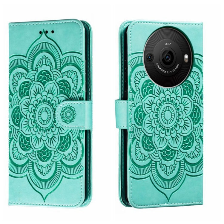 Sun Mandala Embossing Pattern Phone Leather Case, For Sharp Aquos R8 Pro, For Sharp Aquos Wish, For Sharp Aquos Sense3, For Sharp Aquos R5G, For Sharp Aquos R3, For Sharp Aquos R2