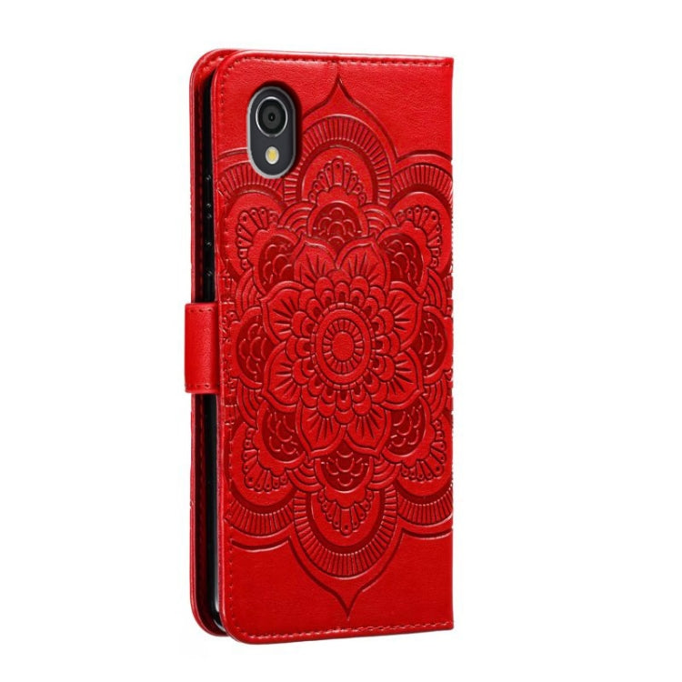 Sun Mandala Embossing Pattern Phone Leather Case, For Sharp Aquos Sense2