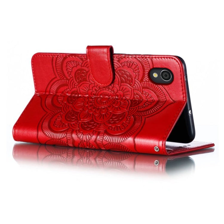 Sun Mandala Embossing Pattern Phone Leather Case, For Sharp Aquos Sense2