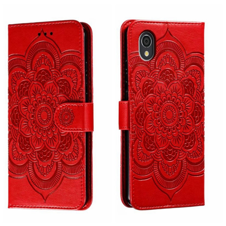 Sun Mandala Embossing Pattern Phone Leather Case, For Sharp Aquos Sense2