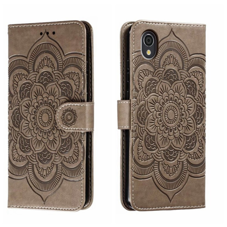 Sun Mandala Embossing Pattern Phone Leather Case, For Sharp Aquos Sense2