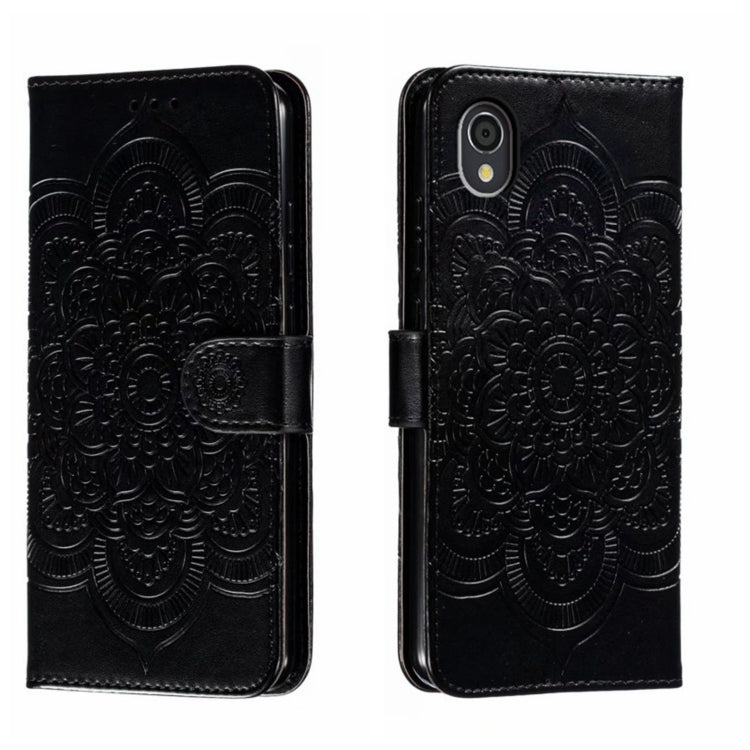 Sun Mandala Embossing Pattern Phone Leather Case, For Sharp Aquos Sense2