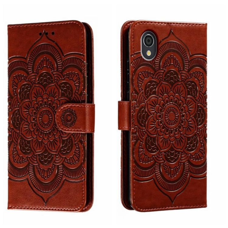 Sun Mandala Embossing Pattern Phone Leather Case, For Sharp Aquos Sense2
