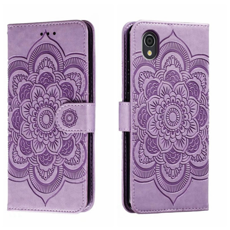Sun Mandala Embossing Pattern Phone Leather Case, For Sharp Aquos Sense2