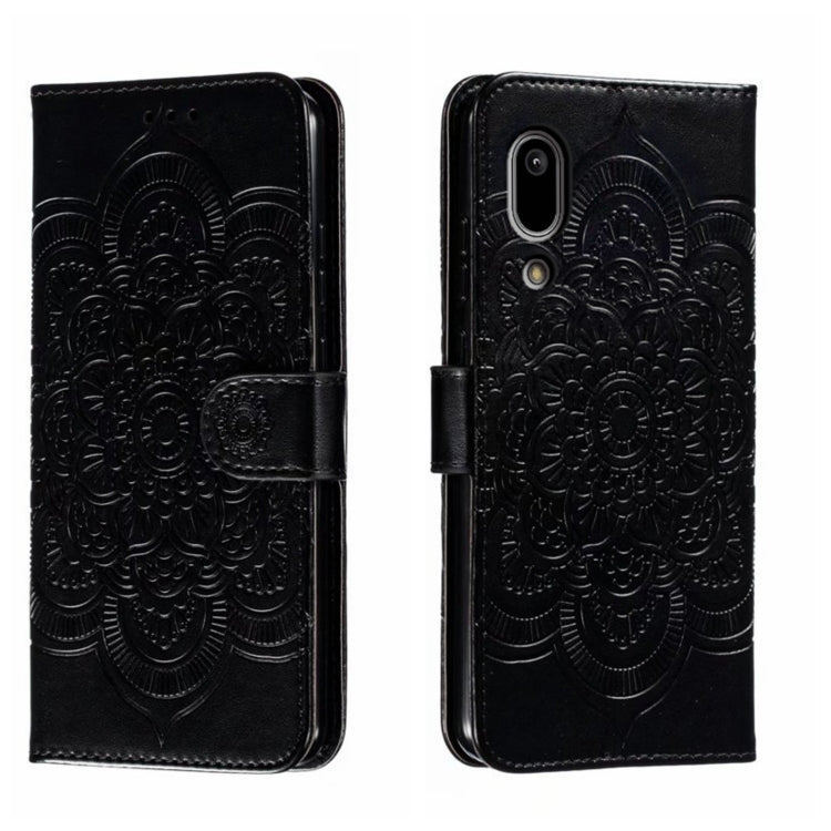 Sun Mandala Embossing Pattern Phone Leather Case, For Sharp Aquos R8 Pro, For Sharp Aquos Wish, For Sharp Aquos Sense3, For Sharp Aquos R5G, For Sharp Aquos R3, For Sharp Aquos R2