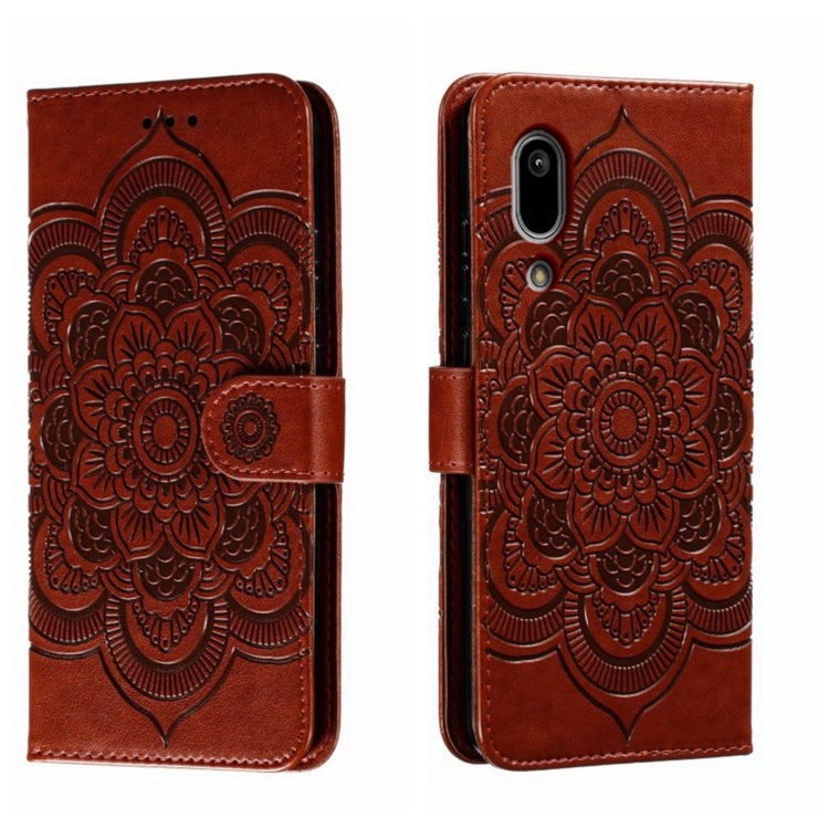 Sun Mandala Embossing Pattern Phone Leather Case, For Sharp Aquos R8 Pro, For Sharp Aquos Wish, For Sharp Aquos Sense3, For Sharp Aquos R5G, For Sharp Aquos R3, For Sharp Aquos R2