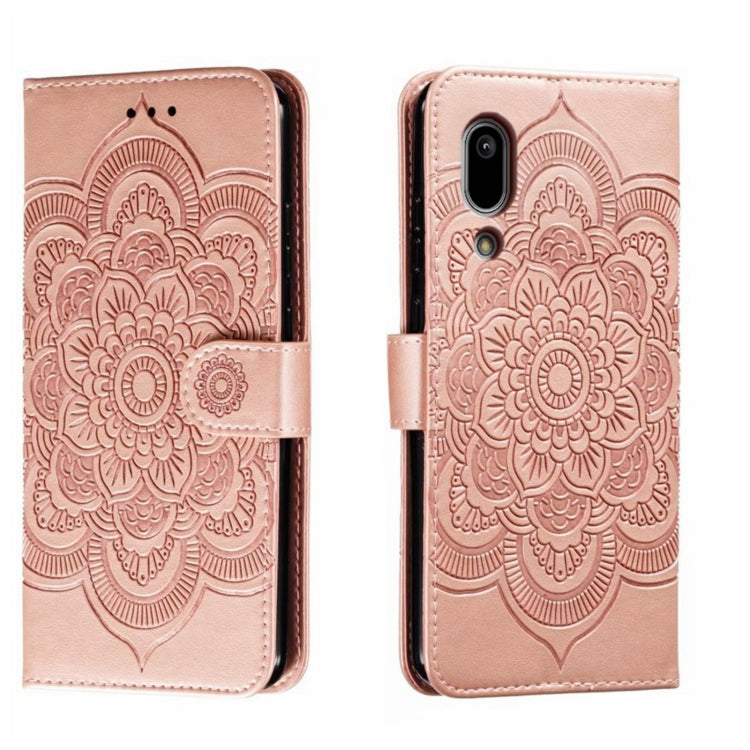 Sun Mandala Embossing Pattern Phone Leather Case, For Sharp Aquos R8 Pro, For Sharp Aquos Wish, For Sharp Aquos Sense3, For Sharp Aquos R5G, For Sharp Aquos R3, For Sharp Aquos R2