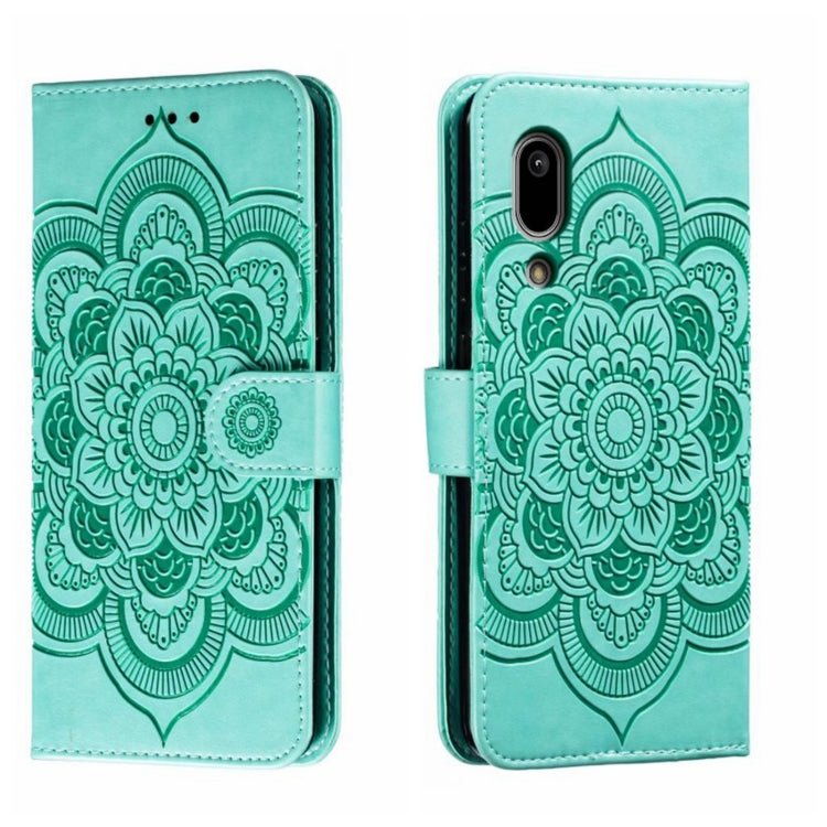 Sun Mandala Embossing Pattern Phone Leather Case, For Sharp Aquos R8 Pro, For Sharp Aquos Wish, For Sharp Aquos Sense3, For Sharp Aquos R5G, For Sharp Aquos R3, For Sharp Aquos R2