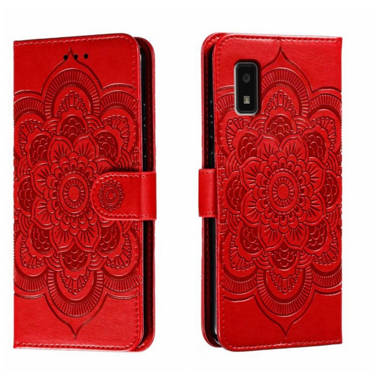 Sun Mandala Embossing Pattern Phone Leather Case, For Sharp Aquos R8 Pro, For Sharp Aquos Wish, For Sharp Aquos Sense3, For Sharp Aquos R5G, For Sharp Aquos R3, For Sharp Aquos R2