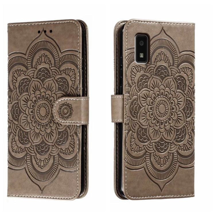 Sun Mandala Embossing Pattern Phone Leather Case, For Sharp Aquos R8 Pro, For Sharp Aquos Wish, For Sharp Aquos Sense3, For Sharp Aquos R5G, For Sharp Aquos R3, For Sharp Aquos R2