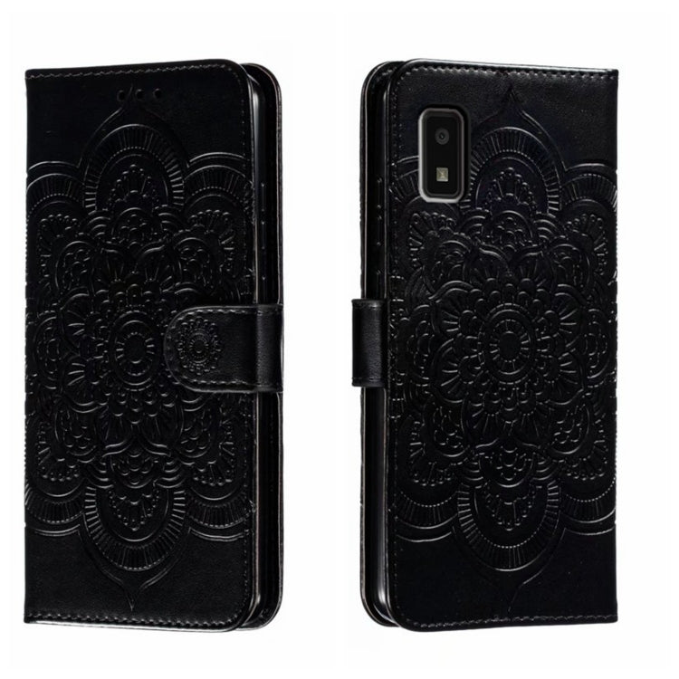 Sun Mandala Embossing Pattern Phone Leather Case, For Sharp Aquos R8 Pro, For Sharp Aquos Wish, For Sharp Aquos Sense3, For Sharp Aquos R5G, For Sharp Aquos R3, For Sharp Aquos R2