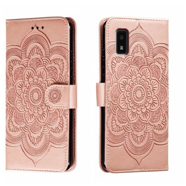 Sun Mandala Embossing Pattern Phone Leather Case, For Sharp Aquos R8 Pro, For Sharp Aquos Wish, For Sharp Aquos Sense3, For Sharp Aquos R5G, For Sharp Aquos R3, For Sharp Aquos R2