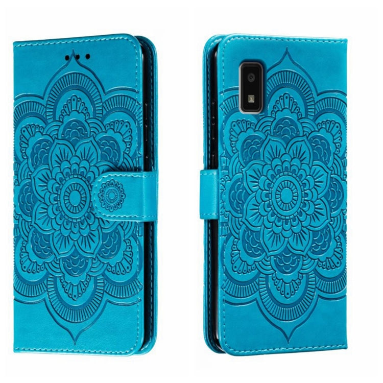 Sun Mandala Embossing Pattern Phone Leather Case, For Sharp Aquos R8 Pro, For Sharp Aquos Wish, For Sharp Aquos Sense3, For Sharp Aquos R5G, For Sharp Aquos R3, For Sharp Aquos R2