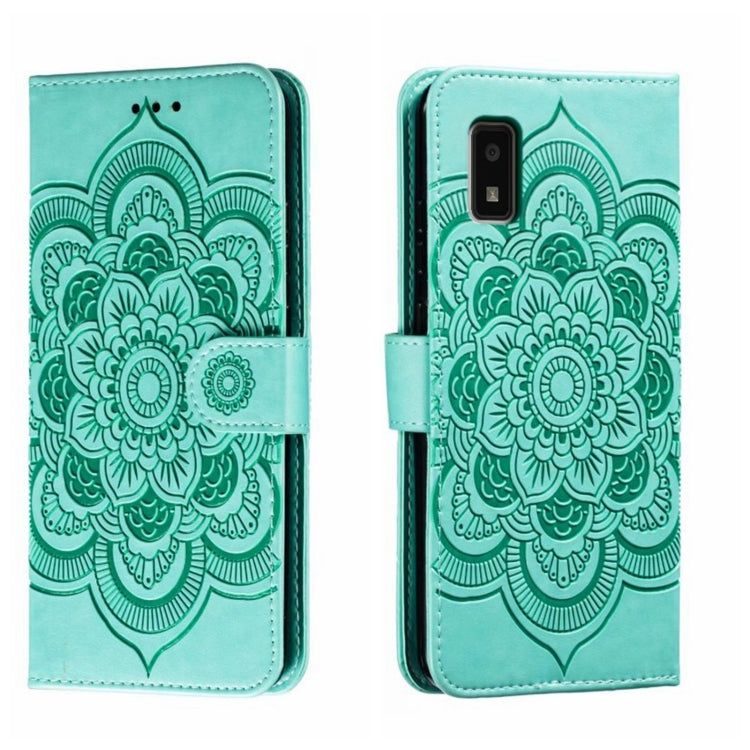 Sun Mandala Embossing Pattern Phone Leather Case, For Sharp Aquos R8 Pro, For Sharp Aquos Wish, For Sharp Aquos Sense3, For Sharp Aquos R5G, For Sharp Aquos R3, For Sharp Aquos R2
