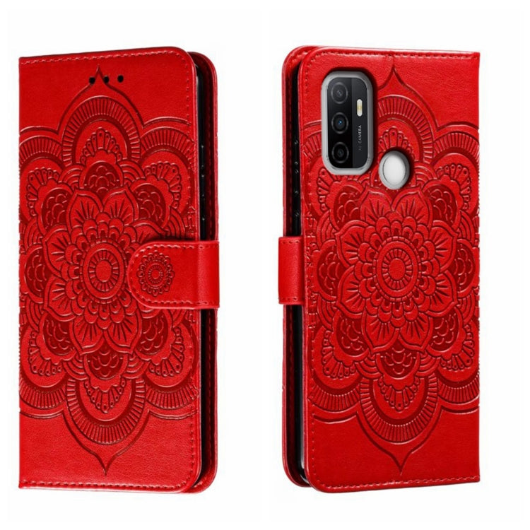 Sun Mandala Embossing Pattern Phone Leather Case, For OPPO A93 4G, For OPPO A53 2020, For OPPO A79 5G