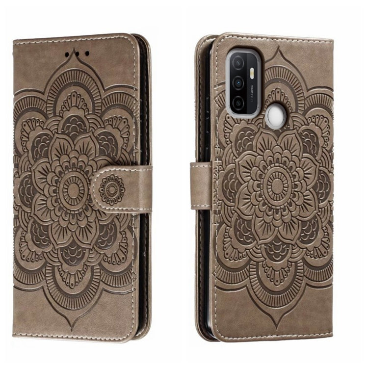 Sun Mandala Embossing Pattern Phone Leather Case, For OPPO A93 4G, For OPPO A53 2020, For OPPO A79 5G