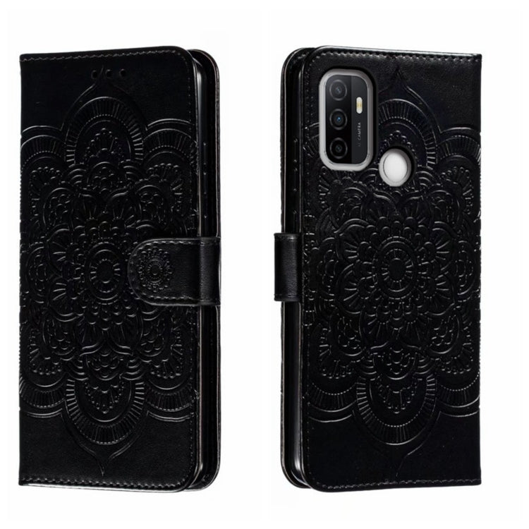 Sun Mandala Embossing Pattern Phone Leather Case, For OPPO A93 4G, For OPPO A53 2020, For OPPO A79 5G