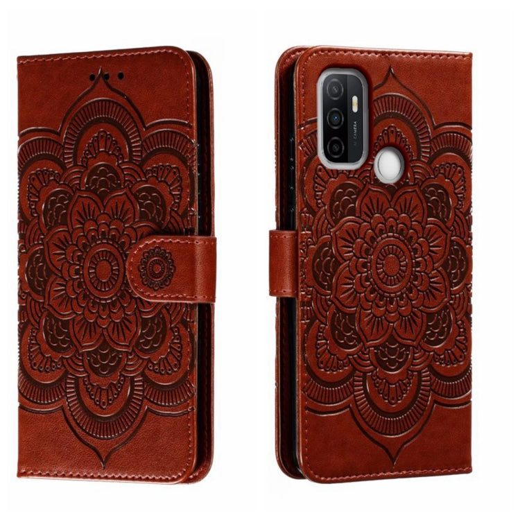 Sun Mandala Embossing Pattern Phone Leather Case, For OPPO A93 4G, For OPPO A53 2020, For OPPO A79 5G