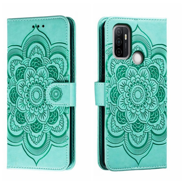 Sun Mandala Embossing Pattern Phone Leather Case, For OPPO A93 4G, For OPPO A53 2020, For OPPO A79 5G