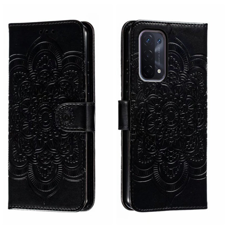 Sun Mandala Embossing Pattern Phone Leather Case, For OPPO A57 4G, For OPPO A57 5G, For OPPO A94 4G, For OPPO A94 5G, For OPPO A54 5G, For OPPO A55 5G