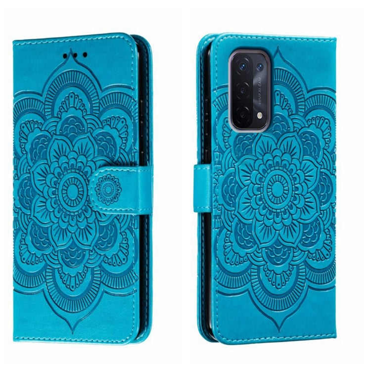 Sun Mandala Embossing Pattern Phone Leather Case, For OPPO A57 4G, For OPPO A57 5G, For OPPO A94 4G, For OPPO A94 5G, For OPPO A54 5G, For OPPO A55 5G