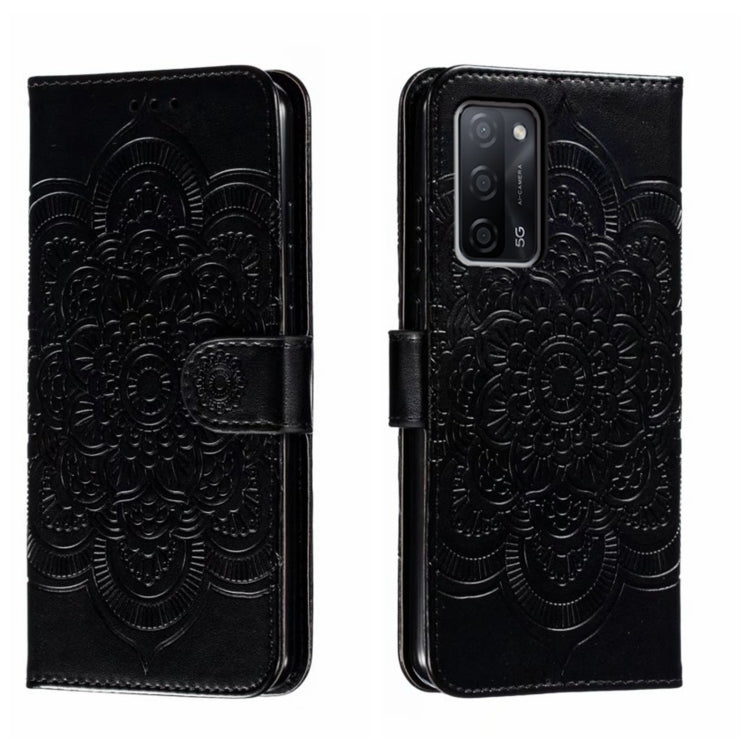 Sun Mandala Embossing Pattern Phone Leather Case, For OPPO A57 4G, For OPPO A57 5G, For OPPO A94 4G, For OPPO A94 5G, For OPPO A54 5G, For OPPO A55 5G