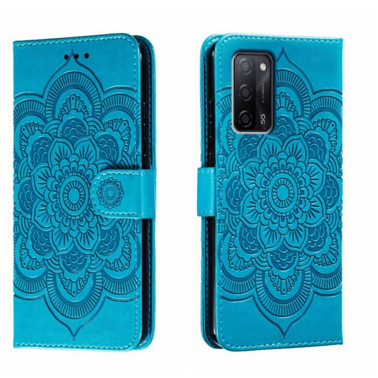 Sun Mandala Embossing Pattern Phone Leather Case, For OPPO A57 4G, For OPPO A57 5G, For OPPO A94 4G, For OPPO A94 5G, For OPPO A54 5G, For OPPO A55 5G