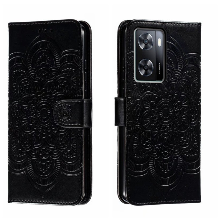 Sun Mandala Embossing Pattern Phone Leather Case, For OPPO A57 4G, For OPPO A57 5G, For OPPO A94 4G, For OPPO A94 5G, For OPPO A54 5G, For OPPO A55 5G