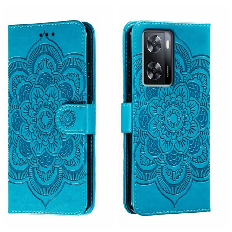 Sun Mandala Embossing Pattern Phone Leather Case, For OPPO A57 4G, For OPPO A57 5G, For OPPO A94 4G, For OPPO A94 5G, For OPPO A54 5G, For OPPO A55 5G
