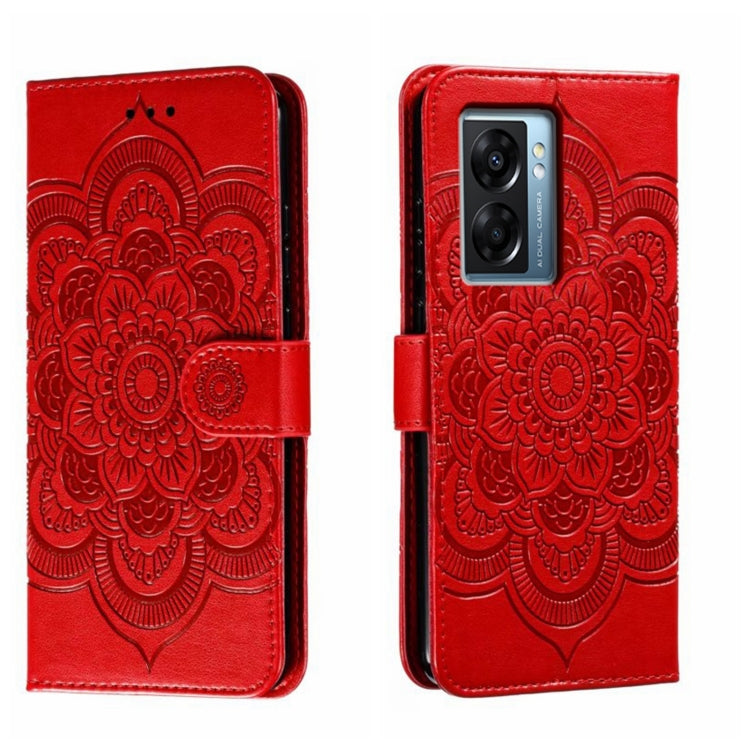 Sun Mandala Embossing Pattern Phone Leather Case, For OPPO A57 4G, For OPPO A57 5G, For OPPO A94 4G, For OPPO A94 5G, For OPPO A54 5G, For OPPO A55 5G