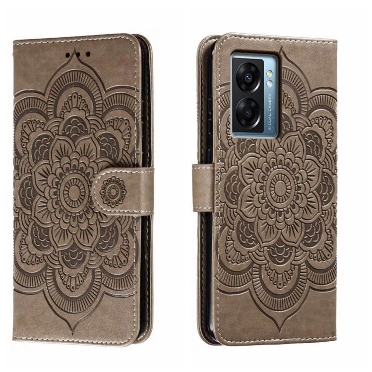 Sun Mandala Embossing Pattern Phone Leather Case, For OPPO A57 4G, For OPPO A57 5G, For OPPO A94 4G, For OPPO A94 5G, For OPPO A54 5G, For OPPO A55 5G