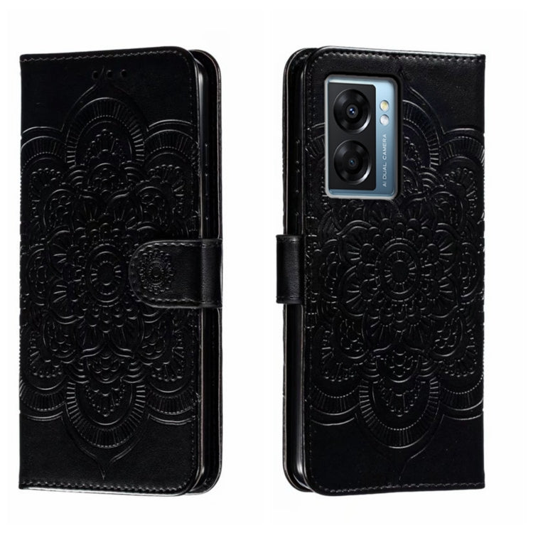 Sun Mandala Embossing Pattern Phone Leather Case, For OPPO A57 4G, For OPPO A57 5G, For OPPO A94 4G, For OPPO A94 5G, For OPPO A54 5G, For OPPO A55 5G
