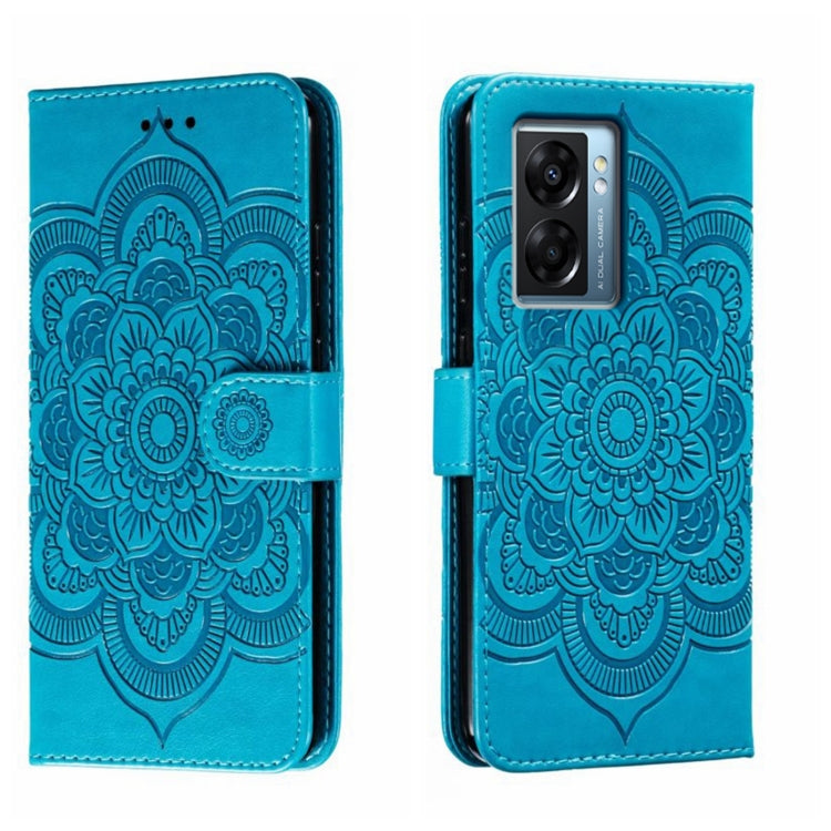 Sun Mandala Embossing Pattern Phone Leather Case, For OPPO A57 4G, For OPPO A57 5G, For OPPO A94 4G, For OPPO A94 5G, For OPPO A54 5G, For OPPO A55 5G