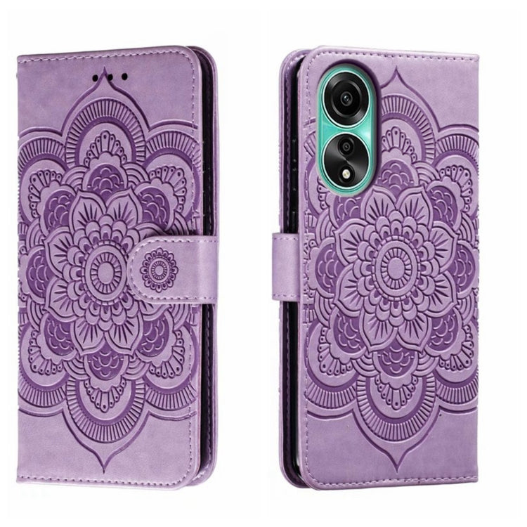 Sun Mandala Embossing Pattern Phone Leather Case, For OPPO Reno13 F, For OPPO Find X8, For OPPO K11, For OPPO Reno10 5G Global, For OPPO A78 4G, For OPPO Find X8 Pro
