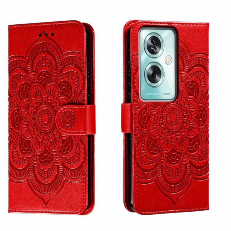 Sun Mandala Embossing Pattern Phone Leather Case, For OPPO A93 4G, For OPPO A53 2020, For OPPO A79 5G