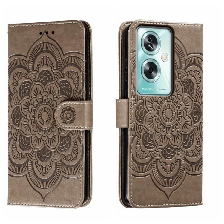 Sun Mandala Embossing Pattern Phone Leather Case, For OPPO A93 4G, For OPPO A53 2020, For OPPO A79 5G