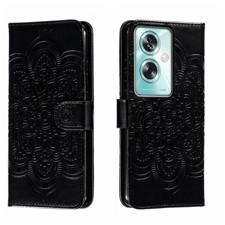 Sun Mandala Embossing Pattern Phone Leather Case, For OPPO A93 4G, For OPPO A53 2020, For OPPO A79 5G