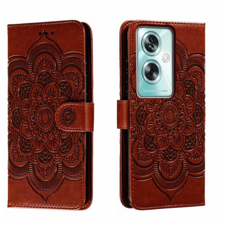 Sun Mandala Embossing Pattern Phone Leather Case, For OPPO A93 4G, For OPPO A53 2020, For OPPO A79 5G