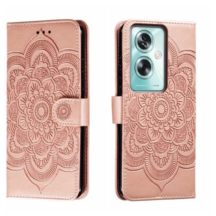 Sun Mandala Embossing Pattern Phone Leather Case, For OPPO A93 4G, For OPPO A53 2020, For OPPO A79 5G