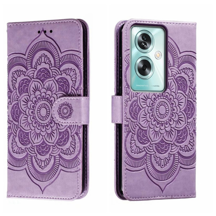 Sun Mandala Embossing Pattern Phone Leather Case, For OPPO A93 4G, For OPPO A53 2020, For OPPO A79 5G