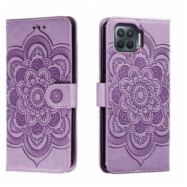 Sun Mandala Embossing Pattern Phone Leather Case, For OPPO A93 4G, For OPPO A53 2020, For OPPO A79 5G