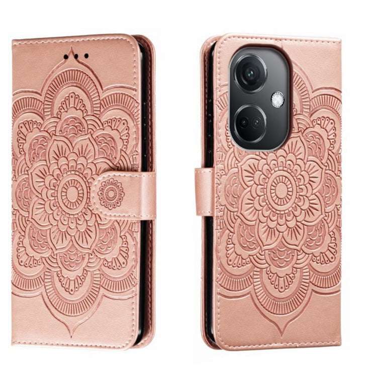 Sun Mandala Embossing Pattern Phone Leather Case, For OPPO Reno13 F, For OPPO Find X8, For OPPO K11, For OPPO Reno10 5G Global, For OPPO A78 4G, For OPPO Find X8 Pro