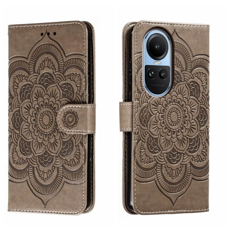 Sun Mandala Embossing Pattern Phone Leather Case, For OPPO Reno13 F, For OPPO Find X8, For OPPO K11, For OPPO Reno10 5G Global, For OPPO A78 4G, For OPPO Find X8 Pro