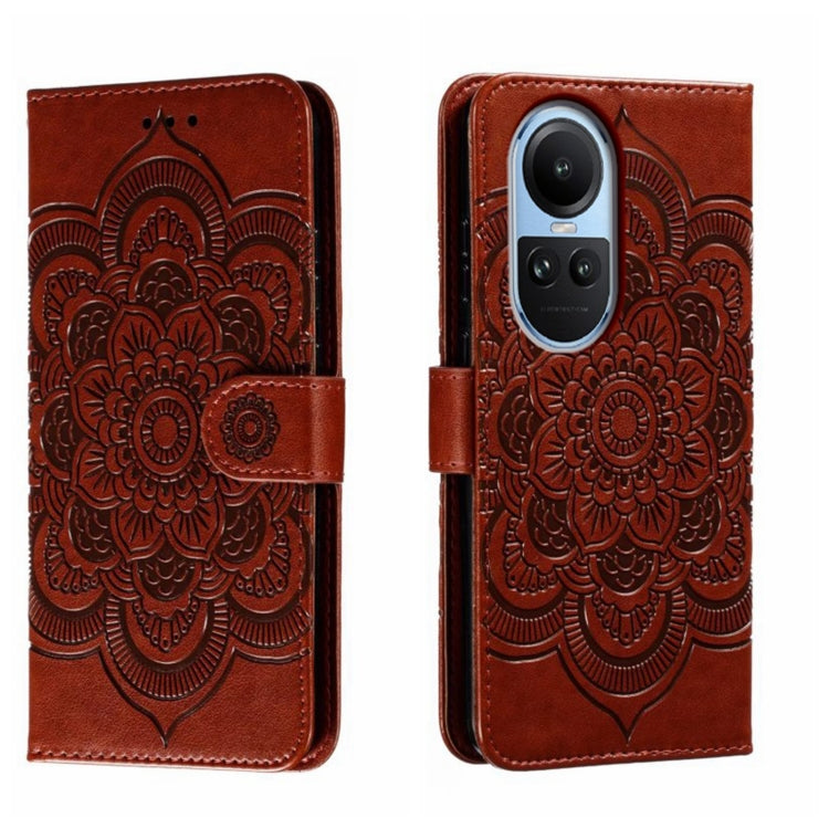 Sun Mandala Embossing Pattern Phone Leather Case, For OPPO Reno13 F, For OPPO Find X8, For OPPO K11, For OPPO Reno10 5G Global, For OPPO A78 4G, For OPPO Find X8 Pro
