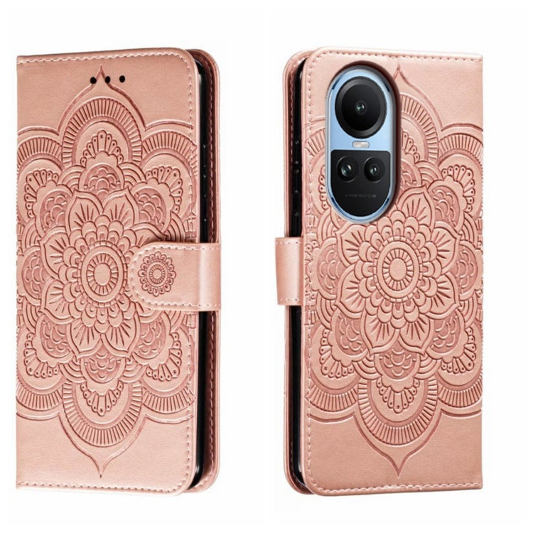 Sun Mandala Embossing Pattern Phone Leather Case, For OPPO Reno13 F, For OPPO Find X8, For OPPO K11, For OPPO Reno10 5G Global, For OPPO A78 4G, For OPPO Find X8 Pro