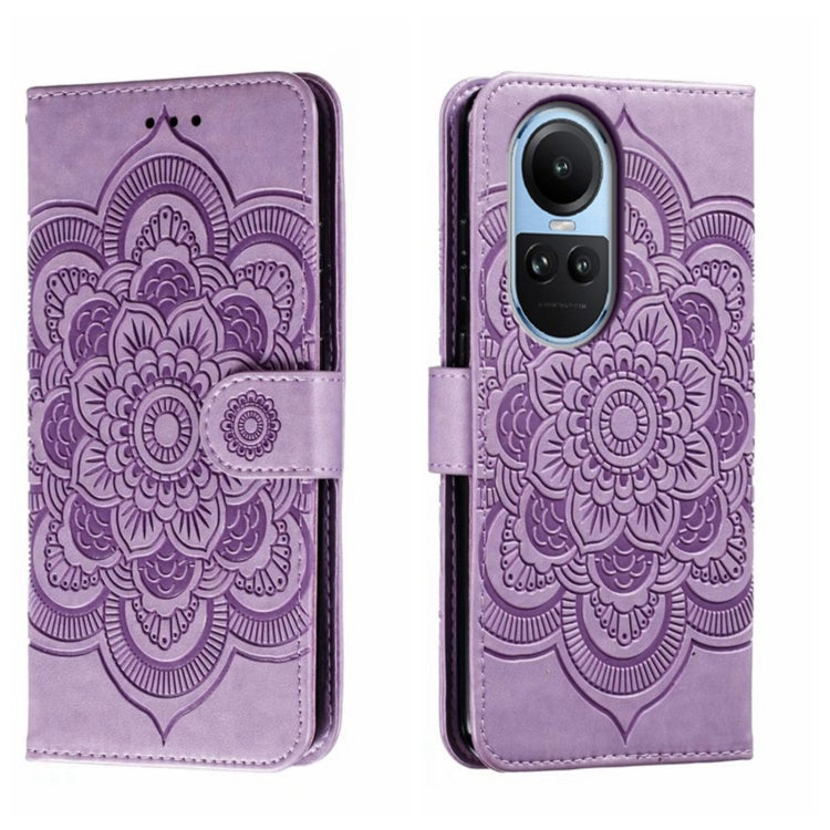 Sun Mandala Embossing Pattern Phone Leather Case, For OPPO Reno13 F, For OPPO Find X8, For OPPO K11, For OPPO Reno10 5G Global, For OPPO A78 4G, For OPPO Find X8 Pro